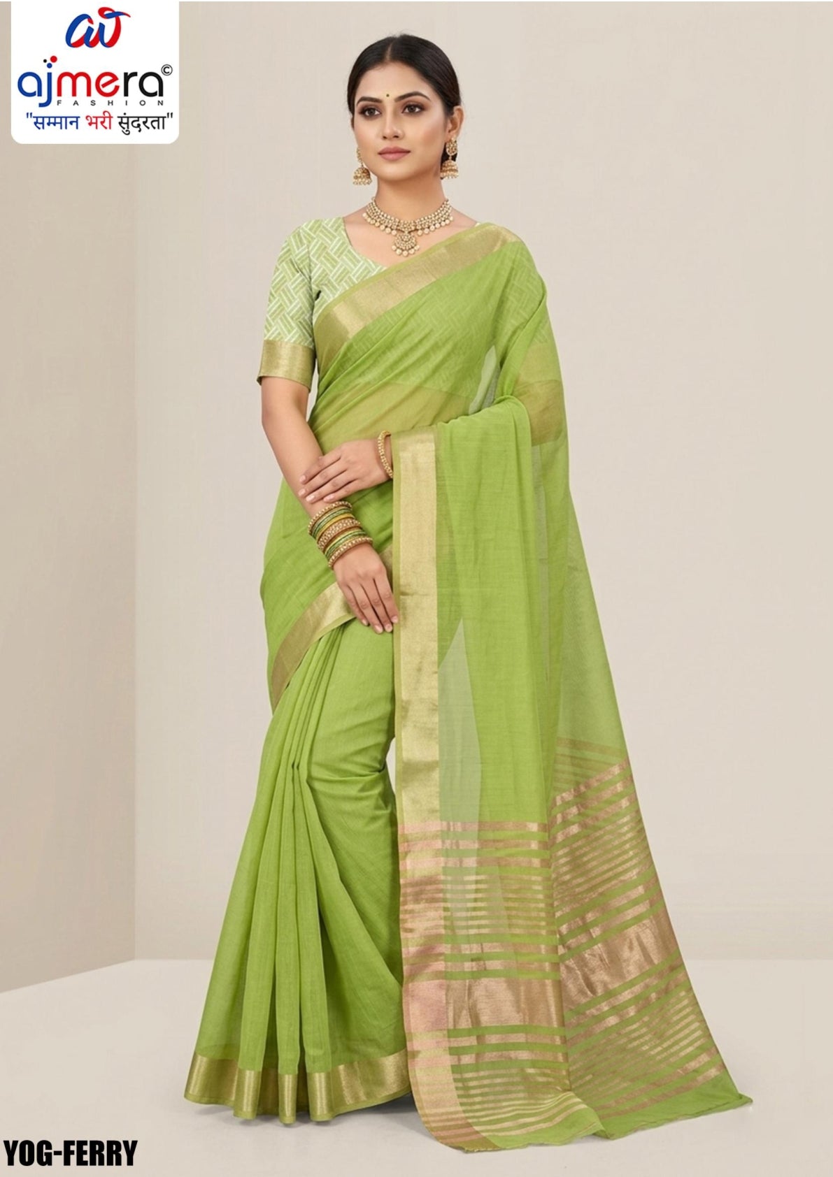 Fashionable Rapier Silk Matching Saree With Blouse Piece | YOG-FERRY