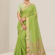 Fashionable Rapier Silk Matching Saree With Blouse Piece | YOG-FERRY