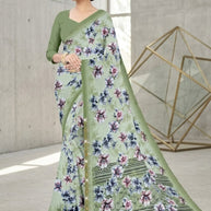 Contemporary Printed Saree with Blouse Piece for Premium Wear  | CAS-HAPPY DAY