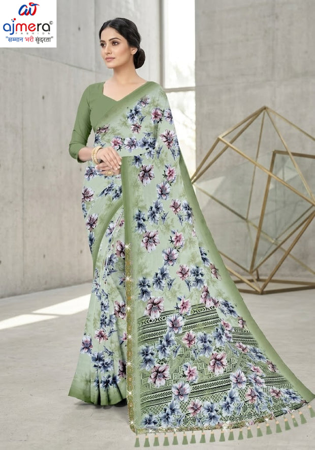 Contemporary Printed Saree with Blouse Piece for Premium Wear  | CAS-HAPPY DAY