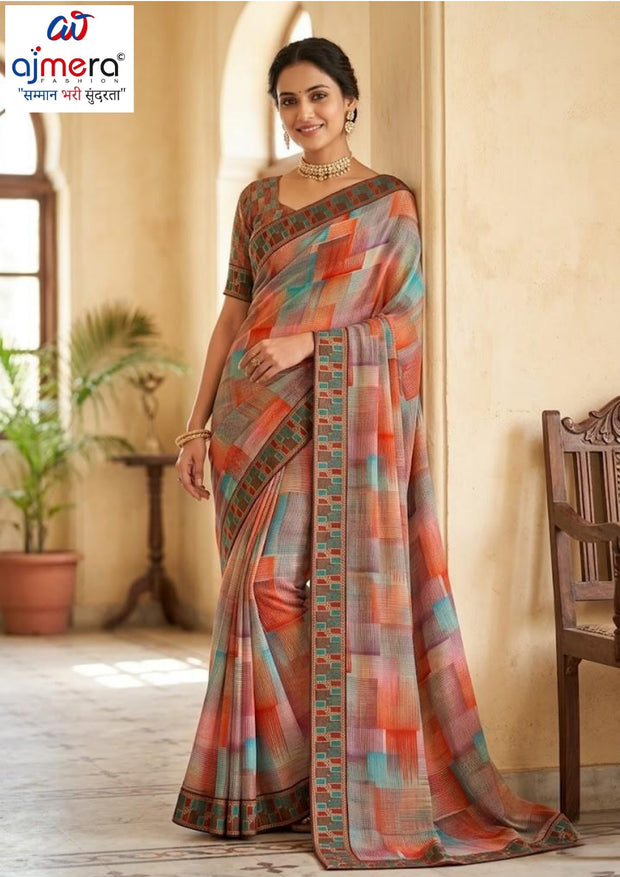 Premium Printed Saree with Matching Blouse Piece for Ethnic Elegance  | SVS-FOSTTA