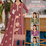 Designer Chiffon Unstitched Suit Set | PCH-DODGE