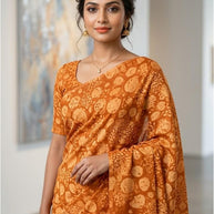 Chic Printed Saree without Blouse for Sophisticated Ethnic Style  | SSR-SOPHIA