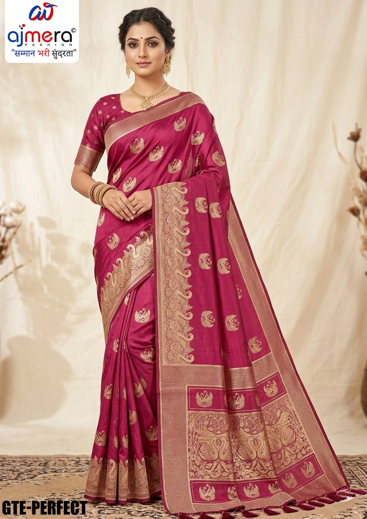 Grace Jacquard Silk Saree With Blouse Piece | GTE-PERFECT