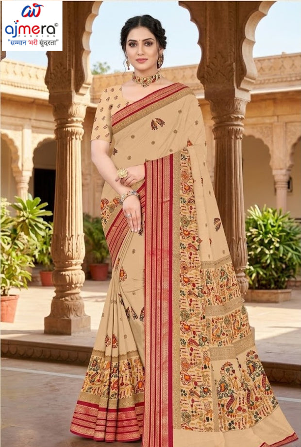 Classic Printed Saree with Blouse Piece for Timeless Traditional Style | GLC-KANCHI SILK-1