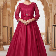 Elegant Silk Designer Party Wear Gown for Women | MOE-676-XXL