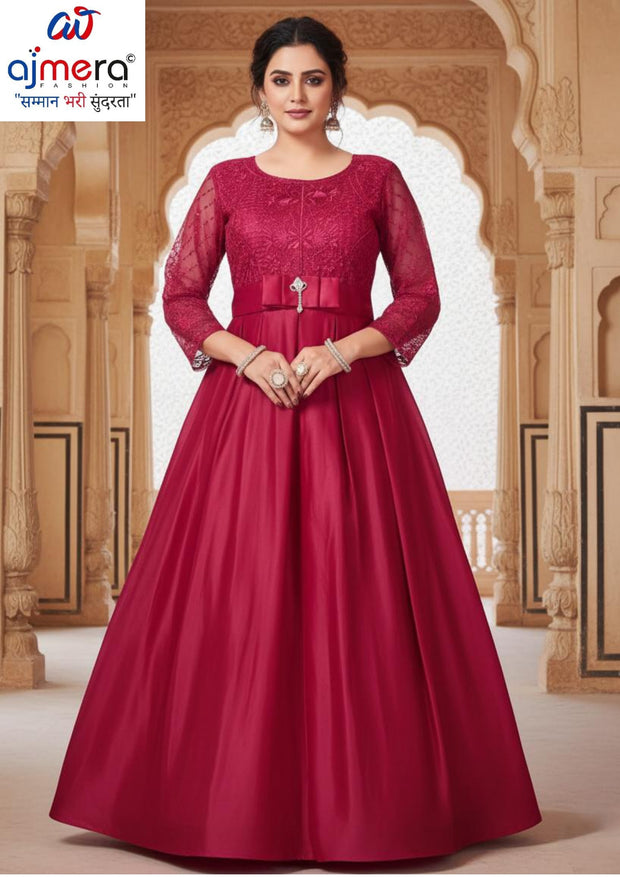 Elegant Silk Designer Party Wear Gown for Women | MOE-676-XXL