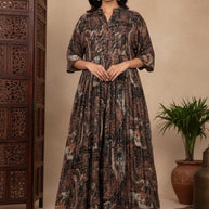 Designer Rayon Printed Gown for Women | MOE-PRINTED