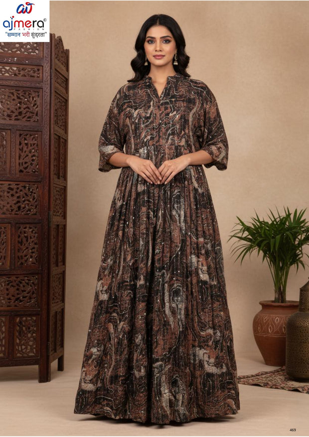 Designer Rayon Printed Gown for Women | MOE-PRINTED