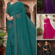 Rimzim Dyed Matching Saree with Blouse Piece for Premium Ethnic and Traditional Wear | TIK-ODHNI
