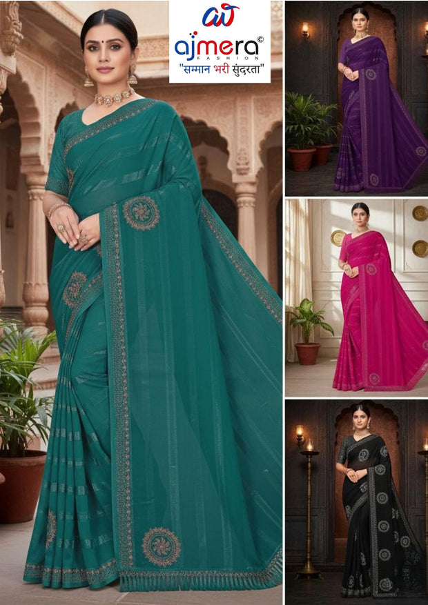 Rimzim Dyed Matching Saree with Blouse Piece for Premium Ethnic and Traditional Wear | TIK-ODHNI