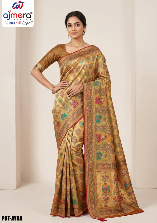 Premium Border Jacquard Silk Saree With Blouse Piece | PGT-AYRA