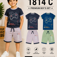 Kids T-Shirt & Half Pant Set Wholesale in Surat | GEE-1814AB-22X26