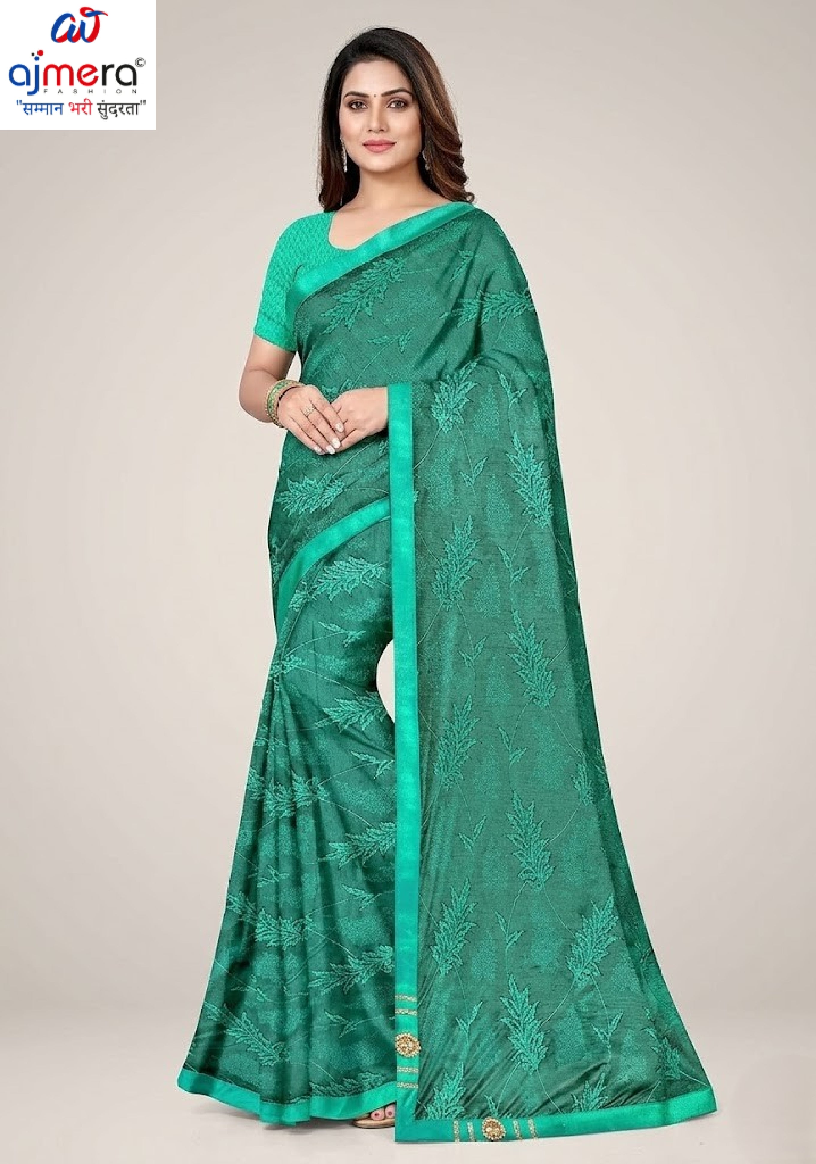 Lycra Dyed Matching Saree Wholesaler with Blouse Piece for Premium Ethnic and Traditional Wear | ATF-FIVE STAR