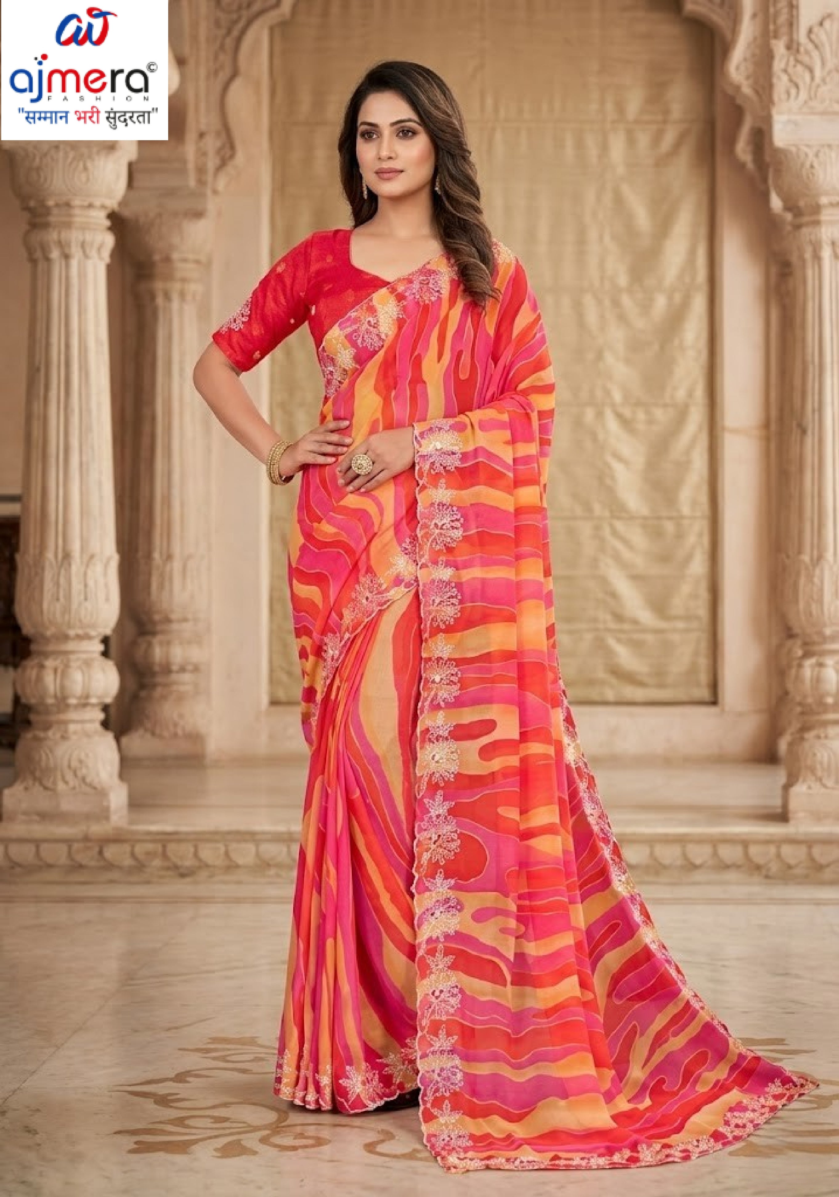 Graceful Printed Saree with Blouse Piece for Modern Ethnic Fashion  | RDD-DHWANI