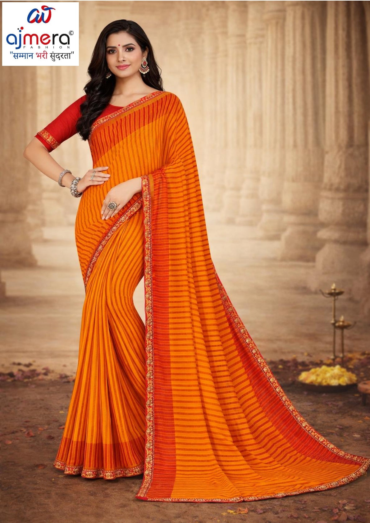 Classic Printed Saree with Blouse Piece for Timeless Traditional Style | JS-CHARKHA