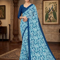 Printed Print Loose Saree with Blouse for Premium Ethnic and Traditional Wear | SGR-RENIYAL CRAPE