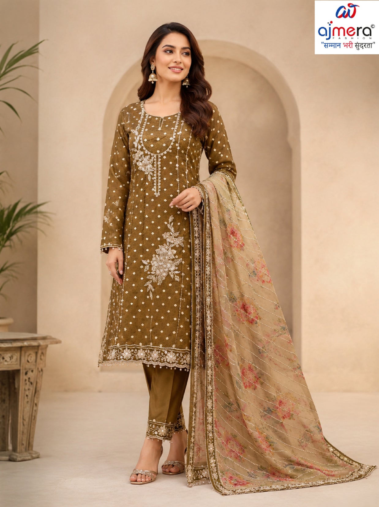 Luxury Viscose Designer Unstitched Suit Set | AAR-VISION BITS