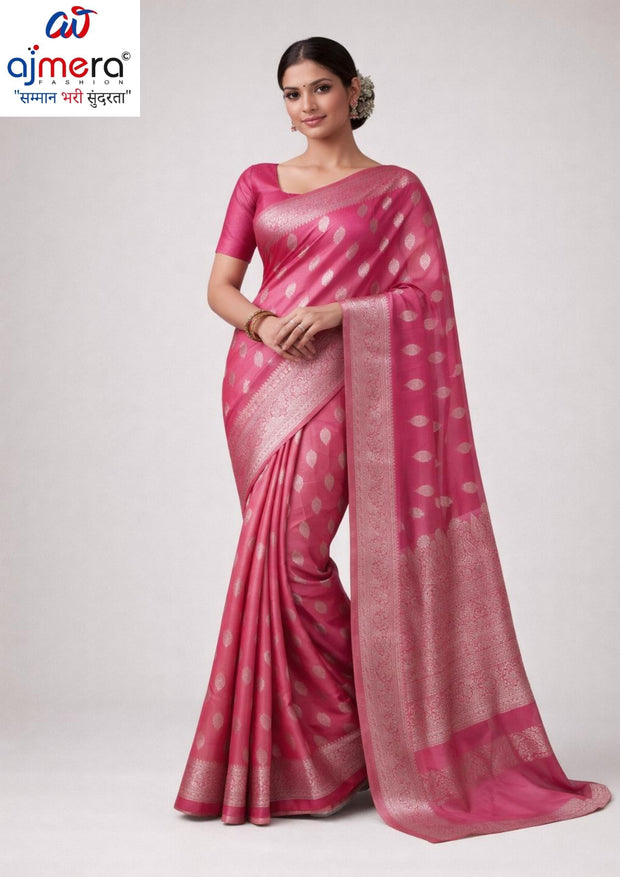 Exclusive Jacquard Silk Saree with Blouse Piece for Premium Cultural Wear | DS-ROSE-1