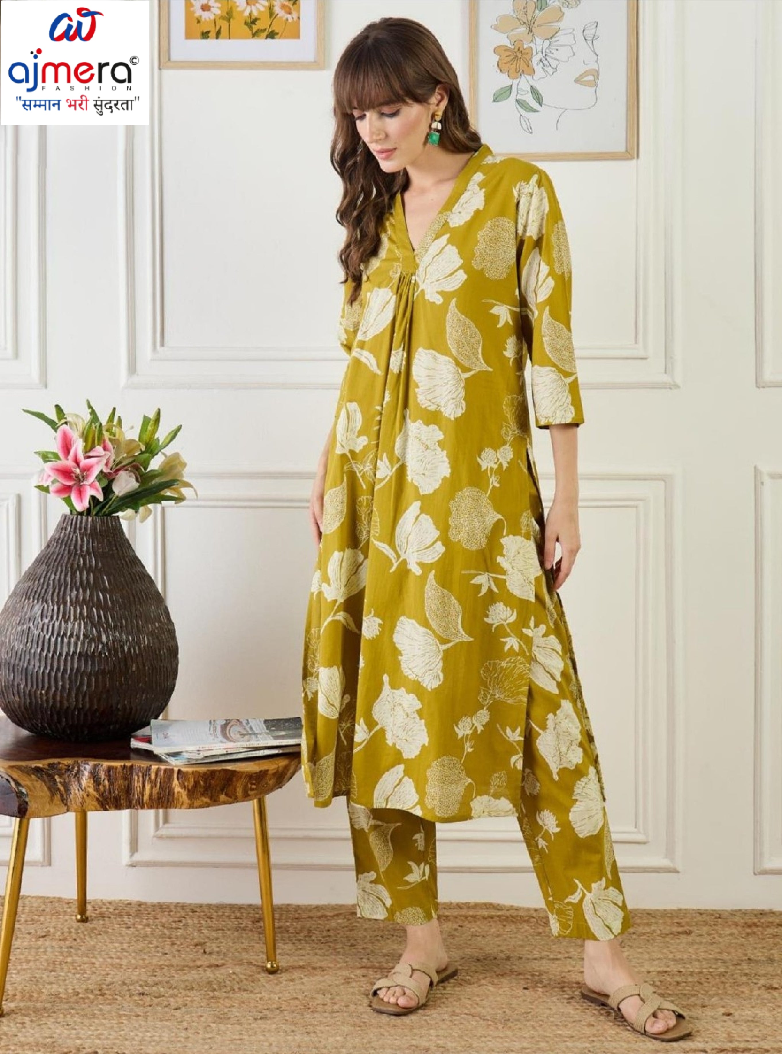 Designer Premium Cotton Kurti Set for Women | INDO-KS0MT11694