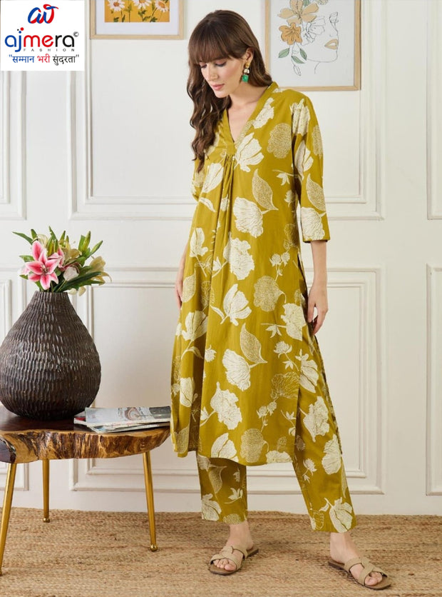 Designer Premium Cotton Kurti Set for Women | INDO-KS0MT11694