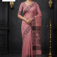 Woven Rapier Silk Matching Saree With Blouse Piece | DS-COTTON SILK