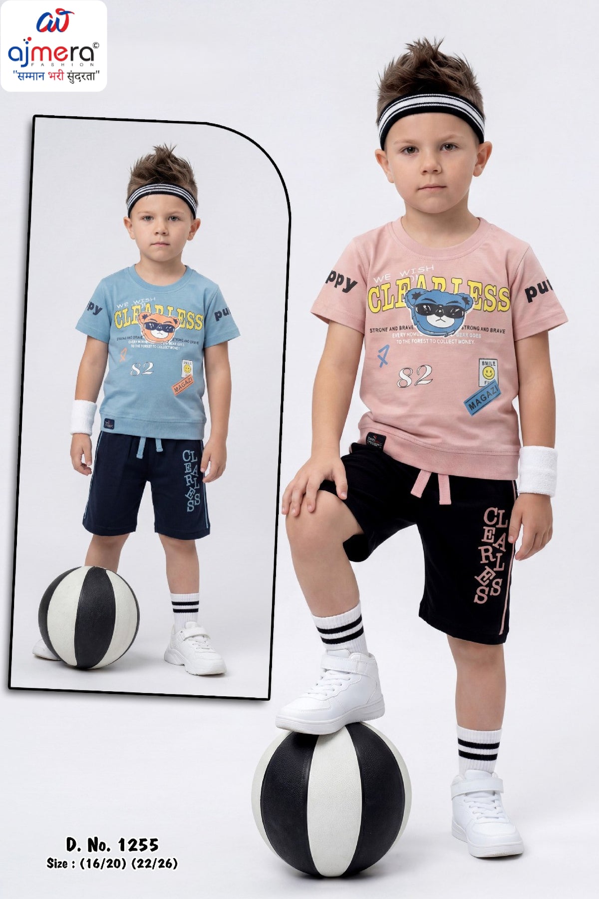 Wholesale Boys Printed T-Shirt & Pant Set | RMC-1255-22X26