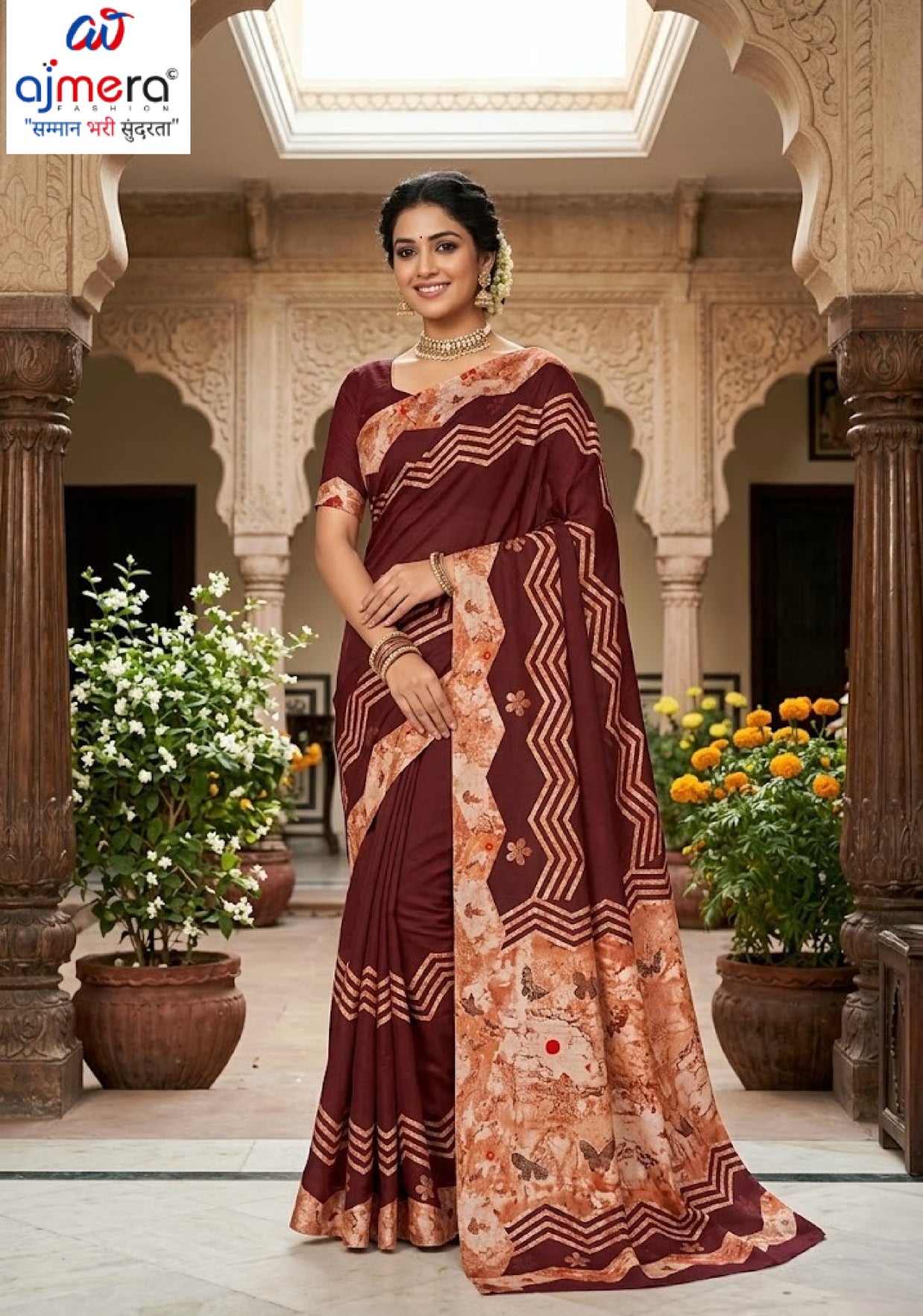 Fashionable Printed Saree with Blouse Piece for Festive Collection | SSR-KHUSH RAHO