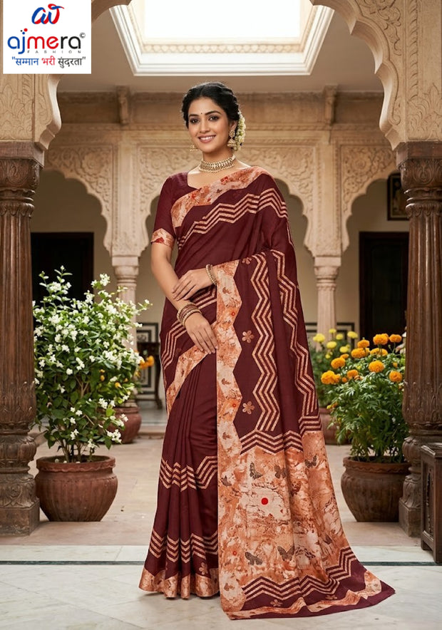 Fashionable Printed Saree with Blouse Piece for Festive Collection | SSR-KHUSH RAHO