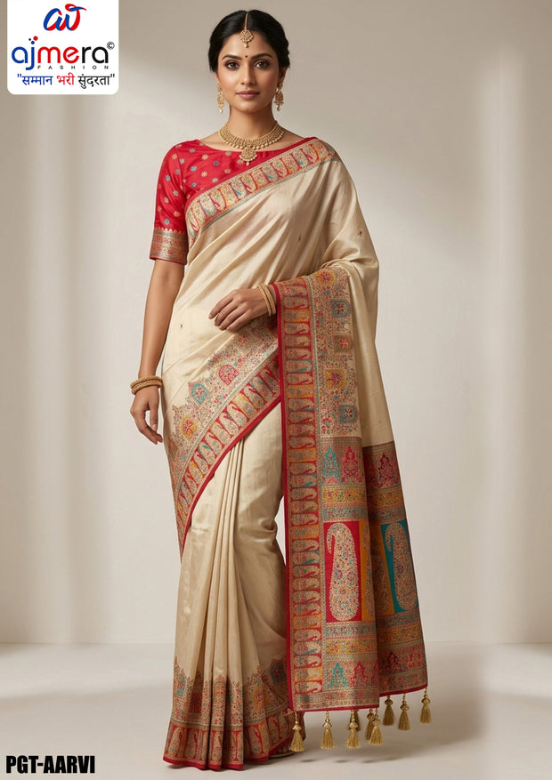 Modern Weave Jacquard Silk Saree With Blouse Piece | PGT-AARVI