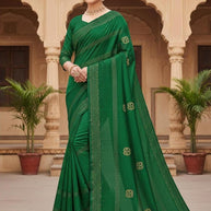 Jacquard Dyed Matching Saree with Blouse Piece for Premium Ethnic and Traditional Wear | RRJ-RAJA RANI