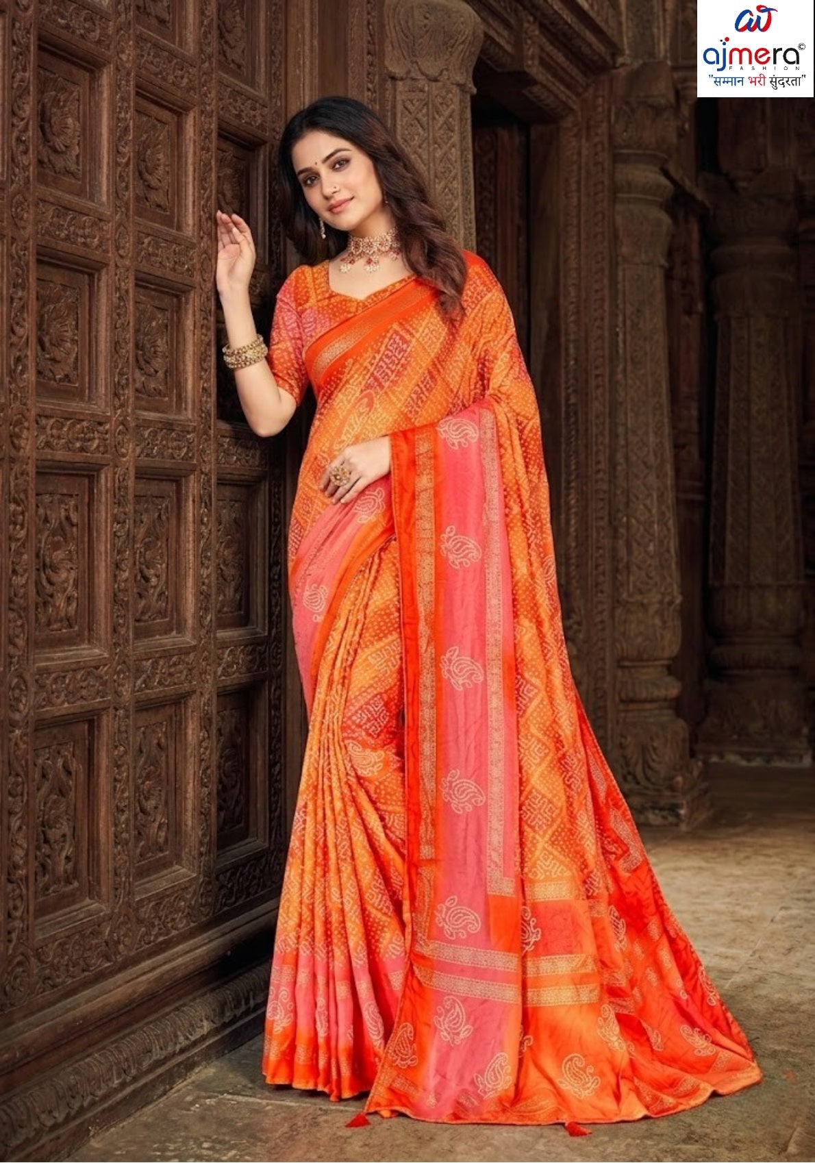 Elegant Printed Saree with Designer Blouse Piece for Festive Wear  | JS-PAYAL