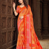 Elegant Printed Saree with Designer Blouse Piece for Festive Wear  | JS-PAYAL