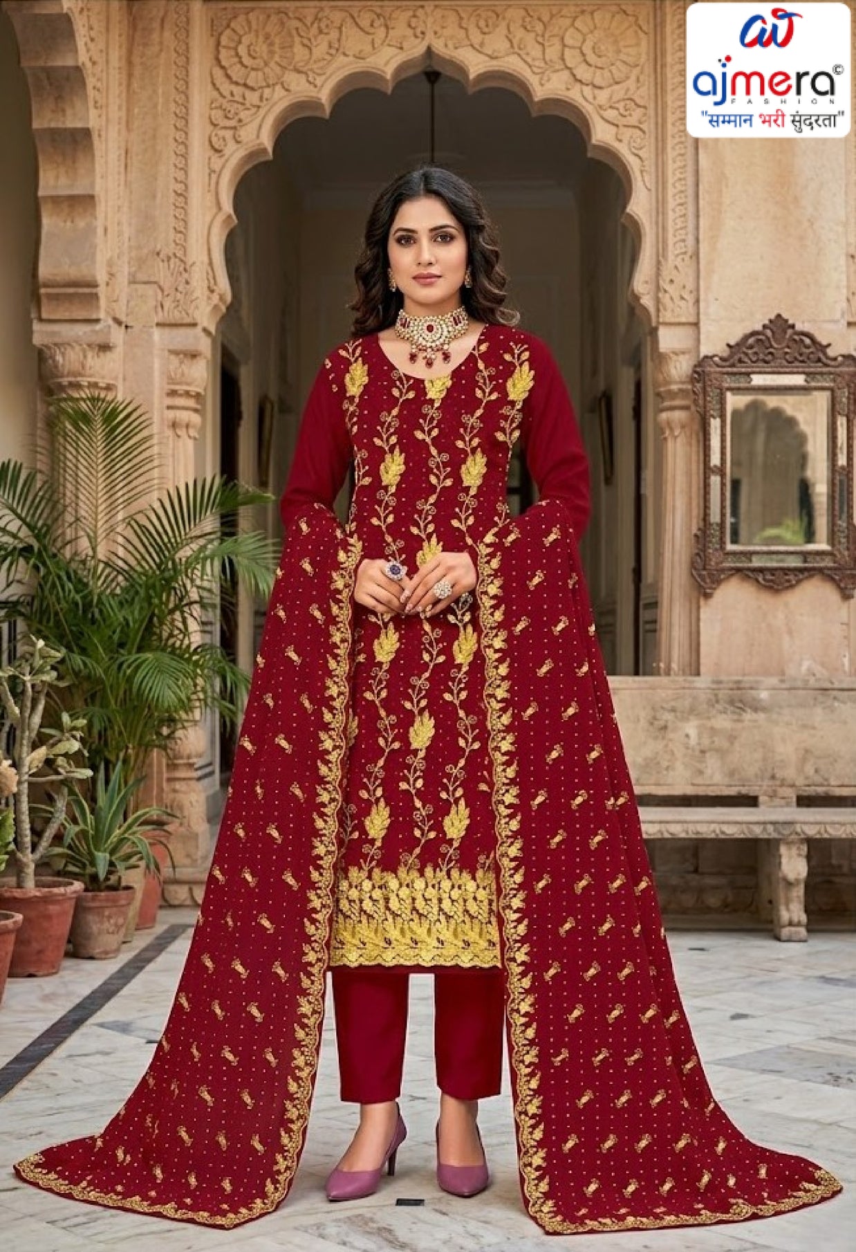 Premium Indo Unstitched Suit Set | RID-VYAPAAR-2