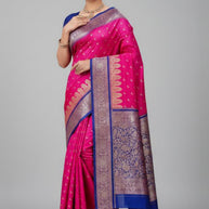 Elegant Jacquard Silk Saree with Designer Blouse Piece for Festive Elegance | WON-MEENAKSHI