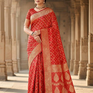 Designer Jacquard Silk Saree with Blouse Piece for Traditional Occasions | MTE-25116