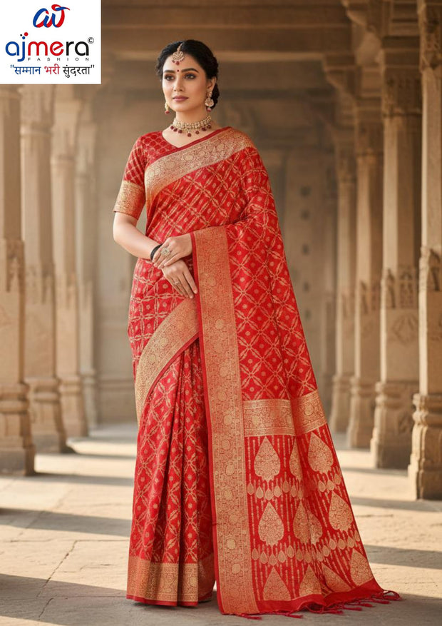 Designer Jacquard Silk Saree with Blouse Piece for Traditional Occasions | MTE-25116