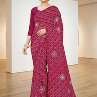 Fashionable Printed Saree with Blouse Piece for Festive Collection  | CAS-PANCHWATI