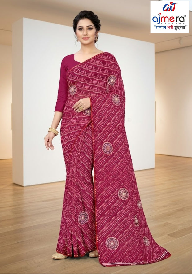 Fashionable Printed Saree with Blouse Piece for Festive Collection  | CAS-PANCHWATI
