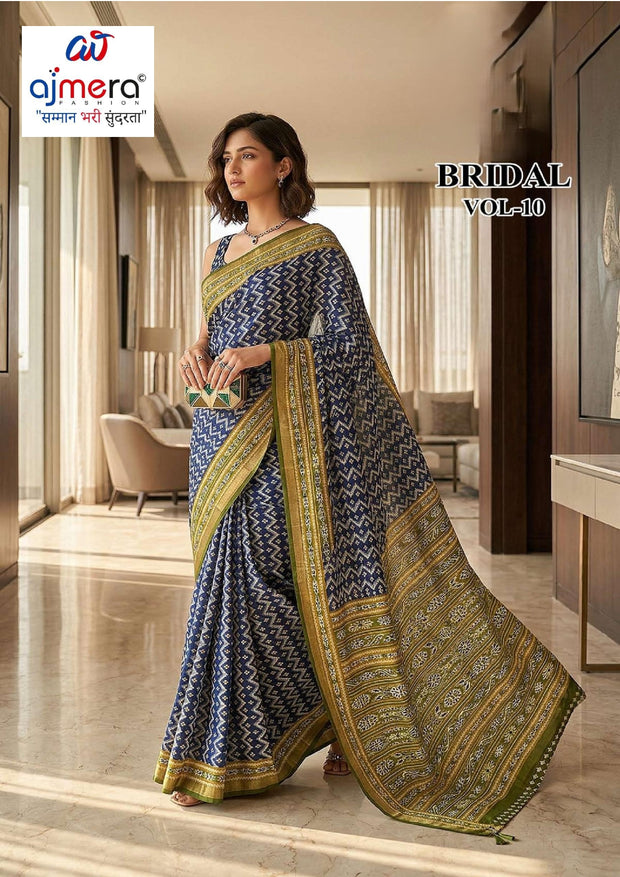 Stylish Printed Saree with Blouse Piece for Traditional Celebrations | RMF-BRIDAL VOL-10