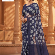Turkey Silk Print Loose Saree with Blouse for Premium Ethnic and Traditional Wear | POS-TURKY SILK