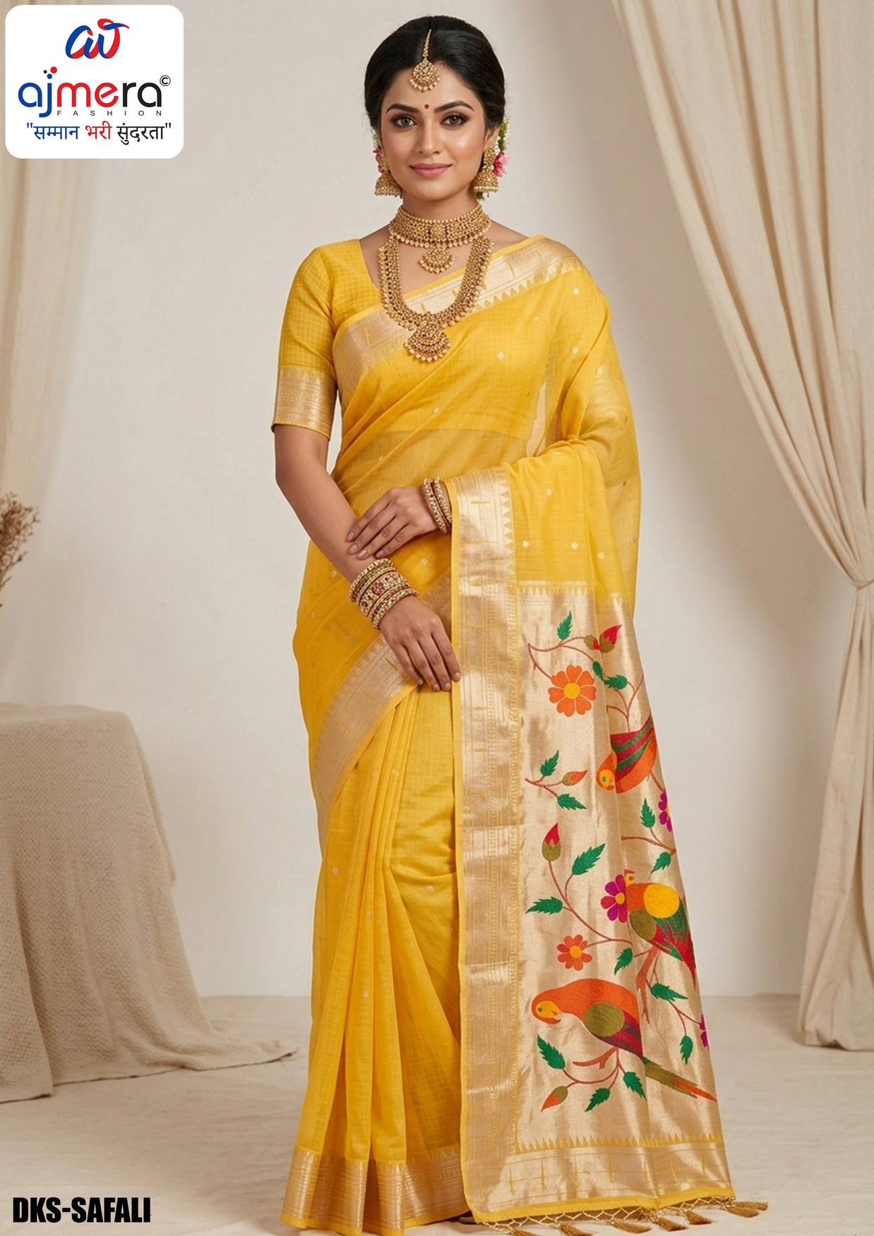 Celebration Rapier Silk Matching Saree With Blouse Piece | DKS-SAFALI