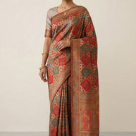 Festive Wear Jacquard Silk Saree With Blouse Piece | WSO-CHANDRIKA