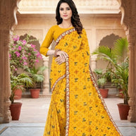 Chiffon Print Loose Saree with Blouse for Premium Ethnic and Traditional Wear | TD-SWEET LADY