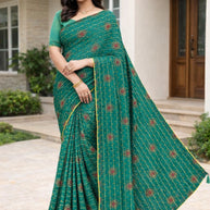 Party Wear Dyed Matching Saree with Blouse Piece for Premium Ethnic and Traditional Wear | RAL-MEESHO