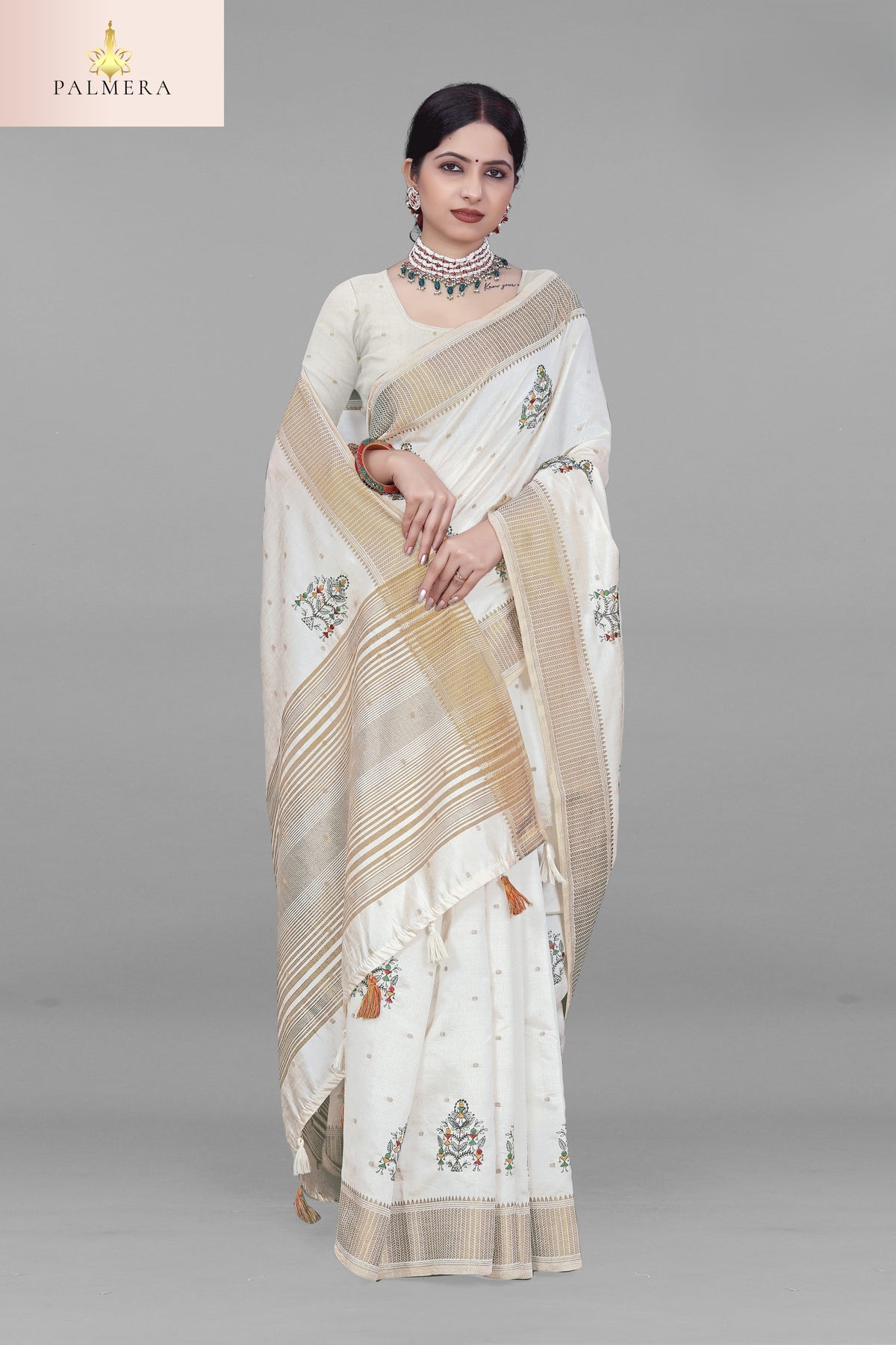 Apricot Linen Saree with Blouse for Premium Ethnic and Designer Wear | ALL-APRICOT-290