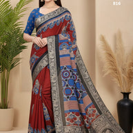 Ajrak Pratha Dolla Viscose Saree with Blouse for Premium Ethnic Occasion Wear | ALL-AJRAK PRATHA-816