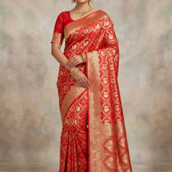 Woven Jacquard Silk Saree With Blouse Piece | AYH-AMBER