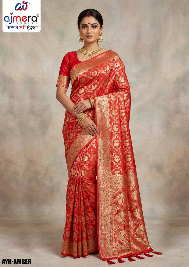 Woven Jacquard Silk Saree With Blouse Piece | AYH-AMBER