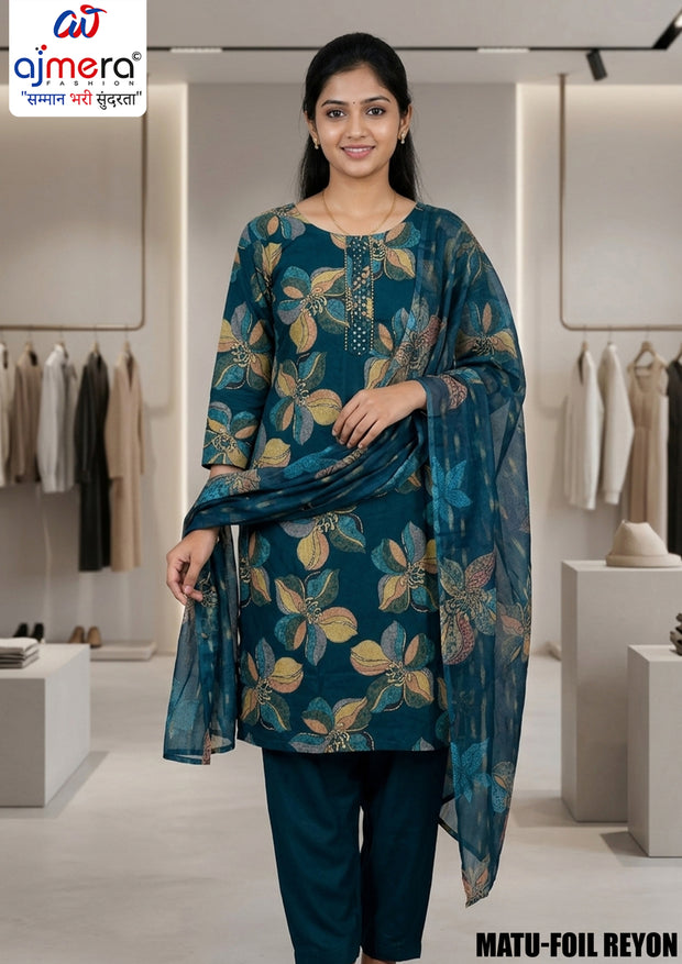 Designer Kurti Set for Women | MATU-FOIL REYON
